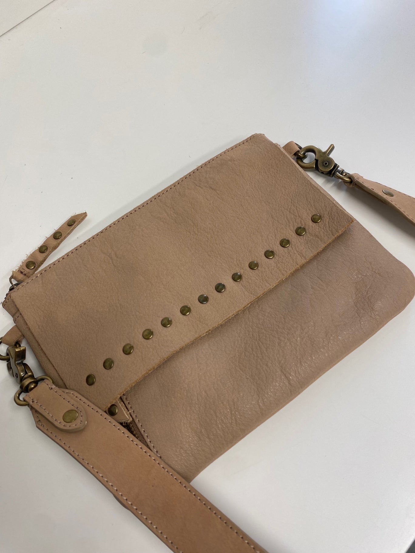 Stunning Next Shoulder Bag leather studded One size Beige CW566