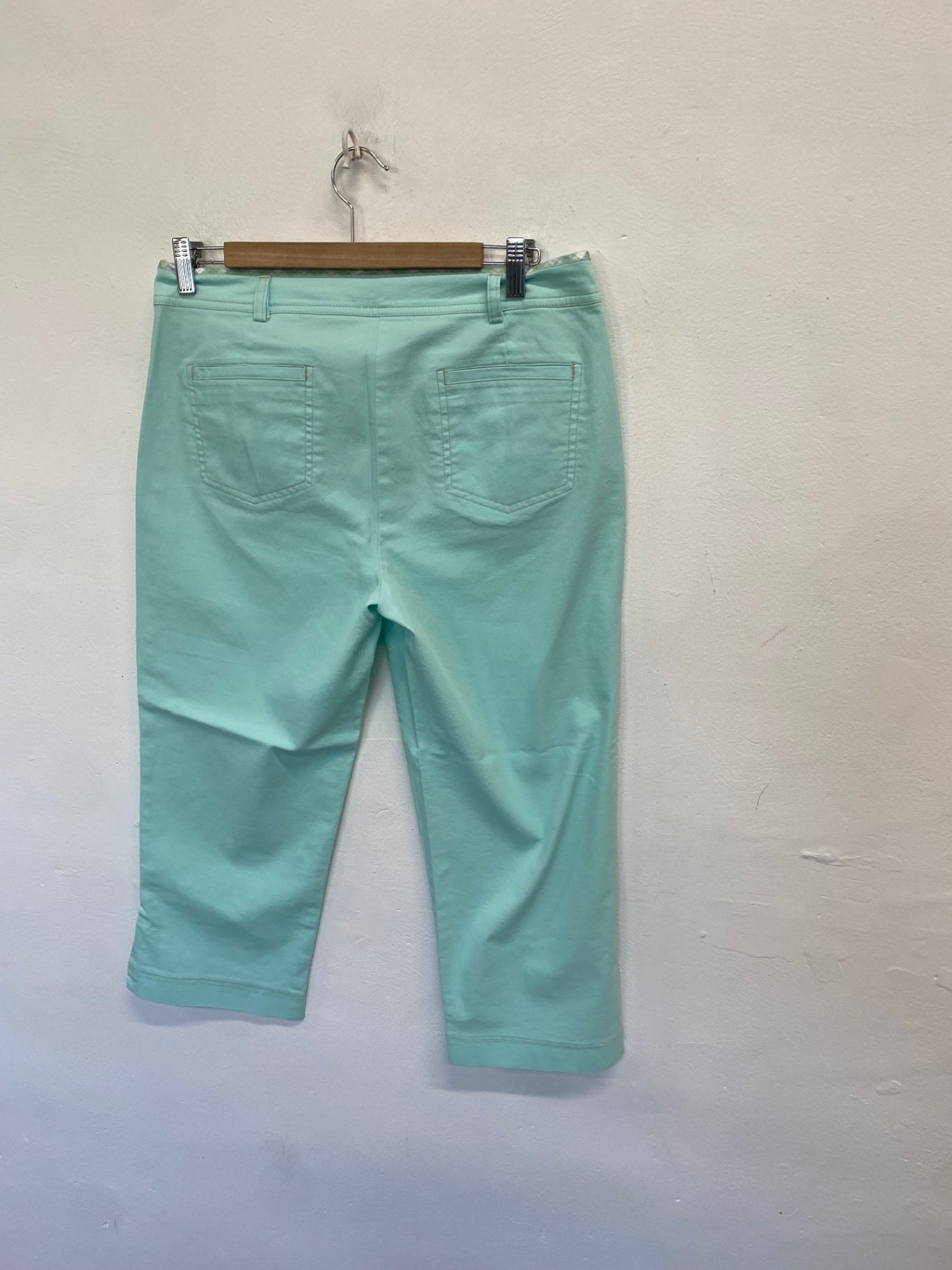 Stunning Ae elegance paris Cropped trousers UK 14 Mint Green CW566