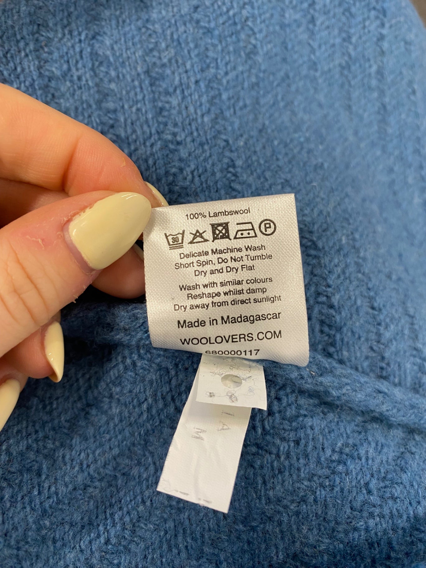 Stunning WoolOver's Cardigan UK 10 Blue lambswool CW566