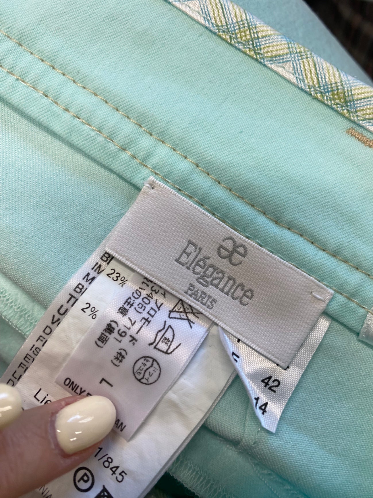 Stunning Ae elegance paris Cropped trousers UK 14 Mint Green CW566
