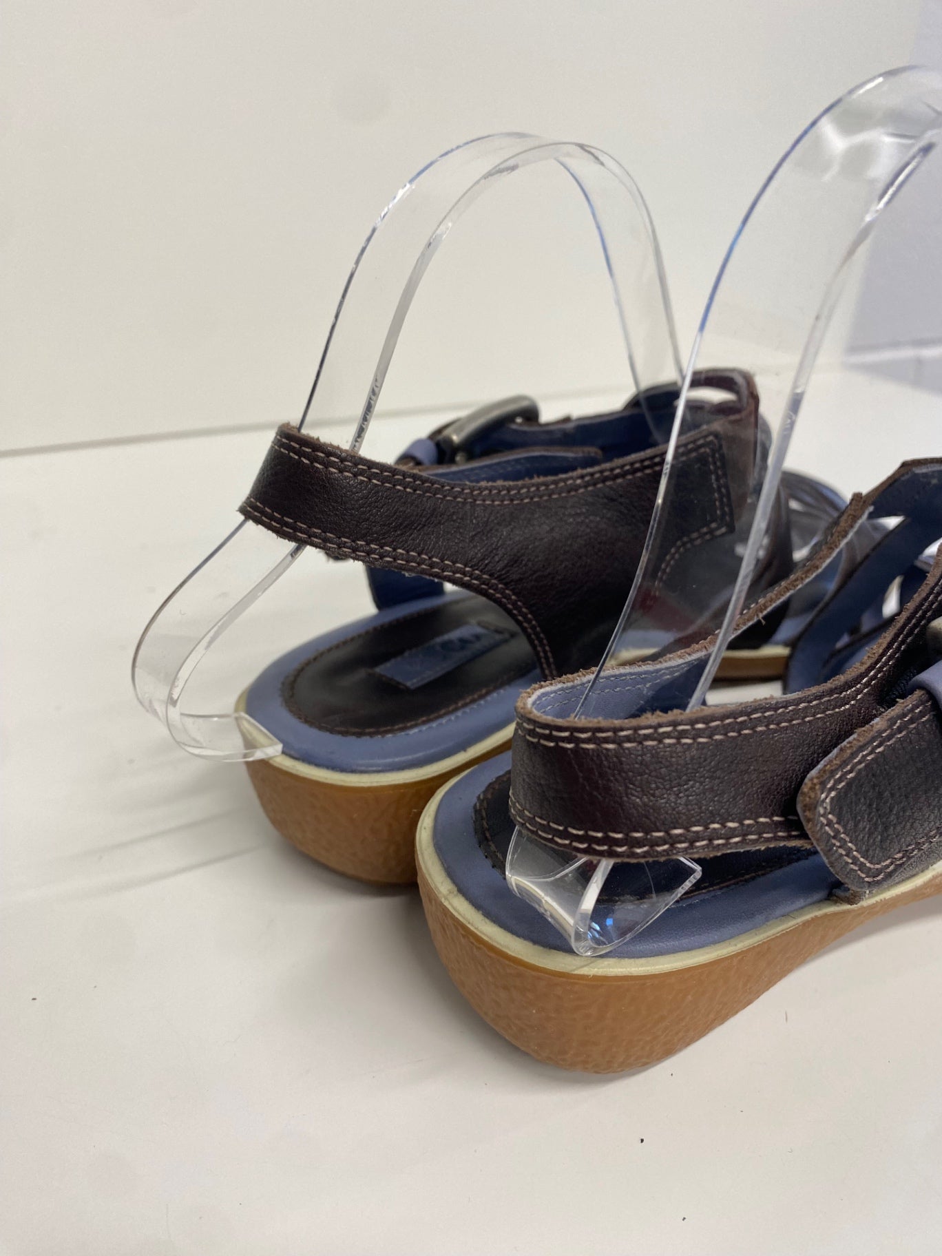Stunning Ecco Sandals UK 5 Brown leather cross strap CW566 