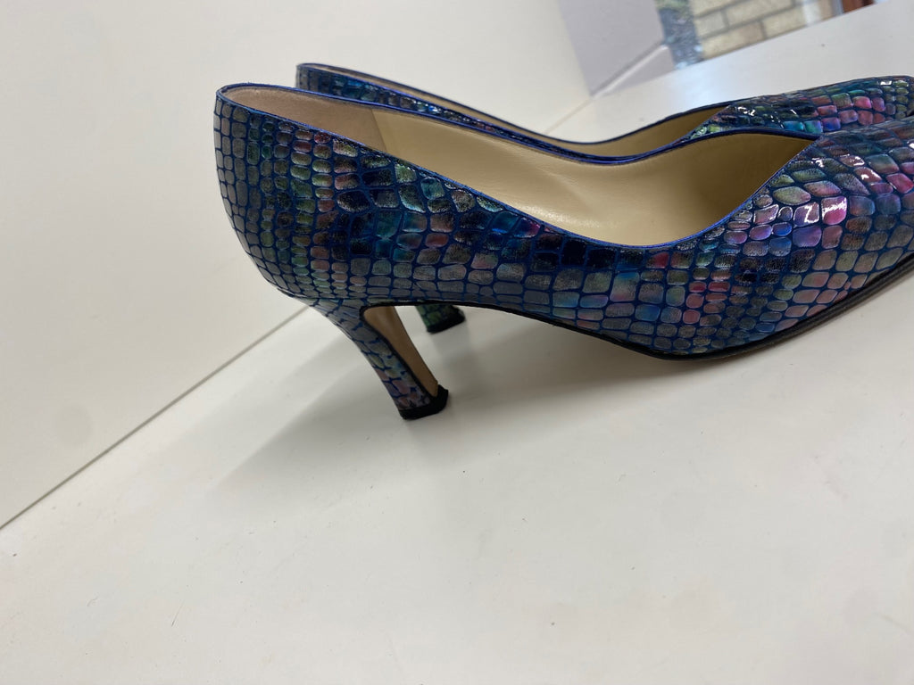 Stunning Renata made in italy vintage Heels UK 5 Blue snakeskin CW566