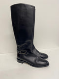 Stunning Hobbs London leather Knee high Boots Uk 6 Black buckle CW566