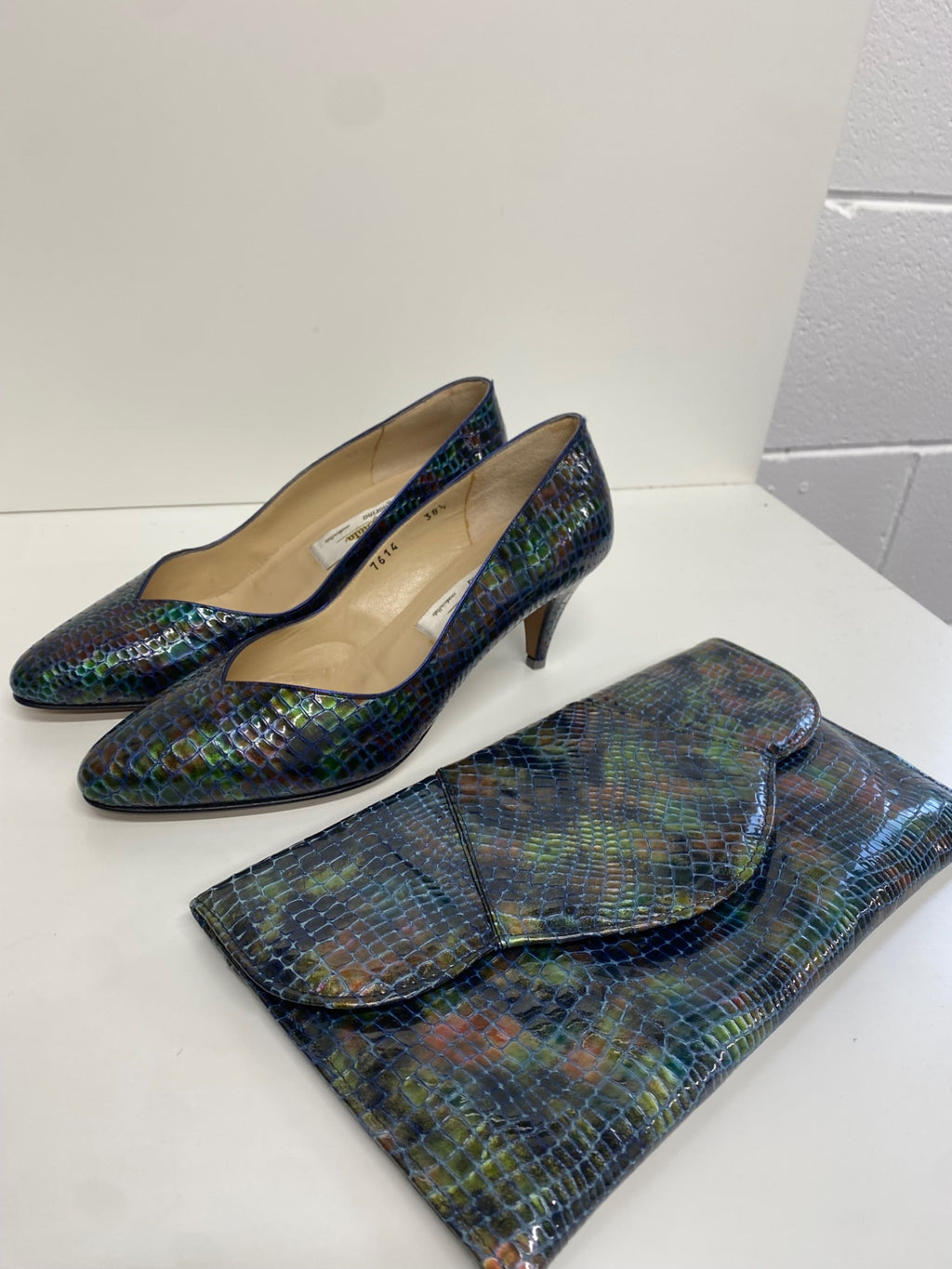 Stunning Renata made in italy Bag & heels UK 5.5 Multicolor snakeprint leather CW566