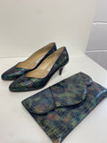 Stunning Renata made in italy Bag & heels UK 5.5 Multicolor snakeprint leather CW566