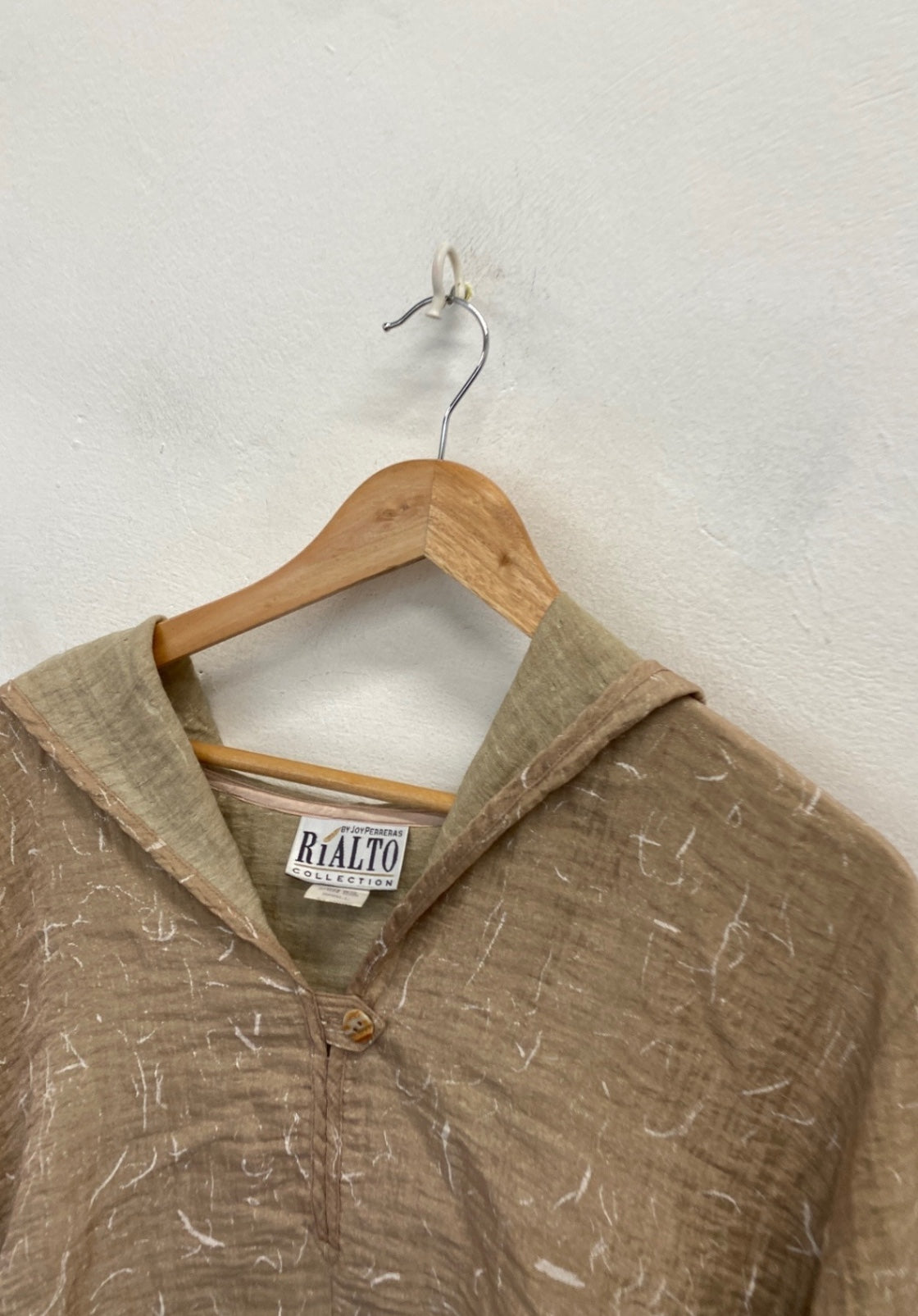 Stunning Joy perreras rialto Blouse Hooded Uk 10 Beige CW566