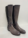 Stunning Vitro love leather Knee high Boots UK 6 Grey buckle suede CW566