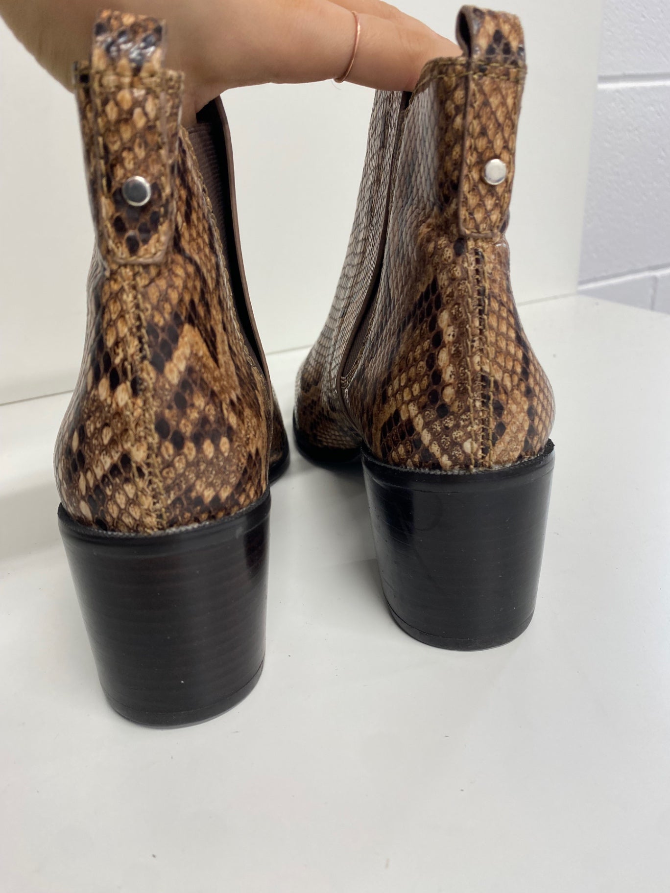 Stunning Autograph Ankle Boots leather UK 5 Brown snakeprint CW566