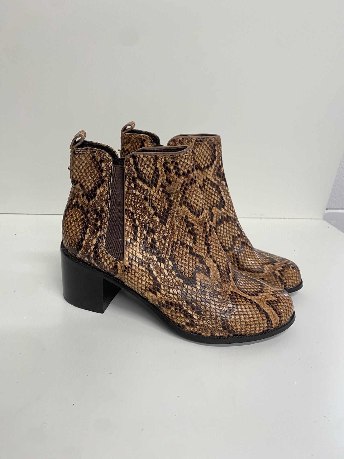 Stunning Autograph Ankle Boots leather UK 5 Brown snakeprint CW566