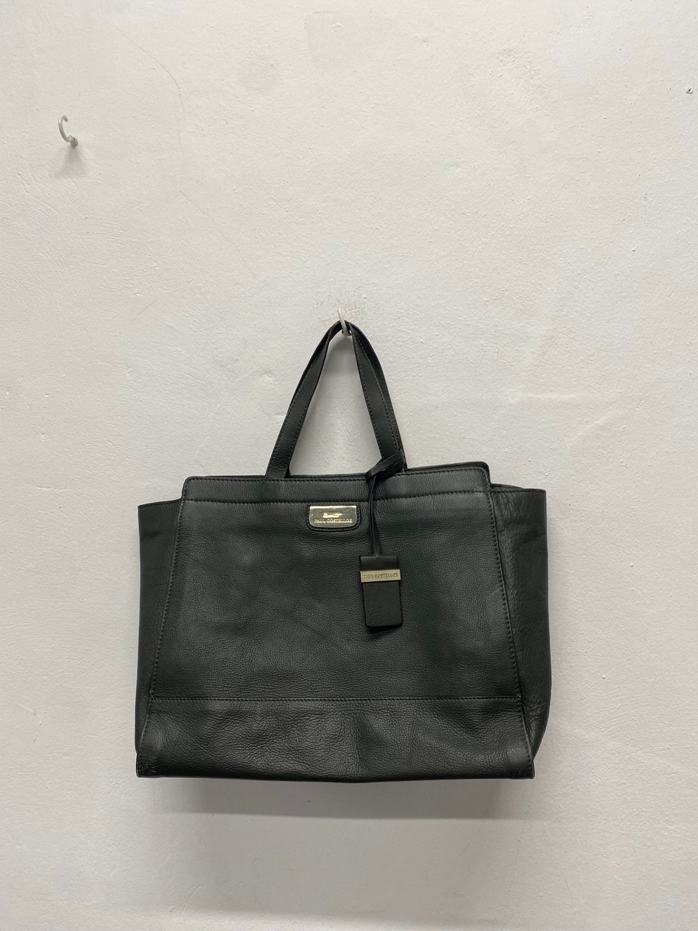 Stunning Paul costelloe leather Tote Bag One size Khaki CW566