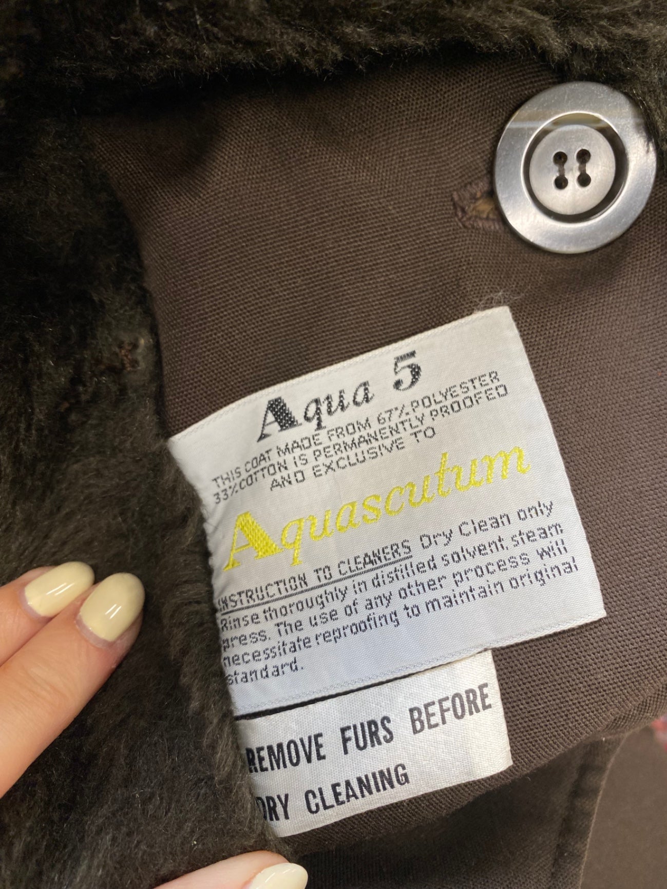 Stunning Aquascutum fur collar Trench Coat UK 14-16 Brown y2k CW566