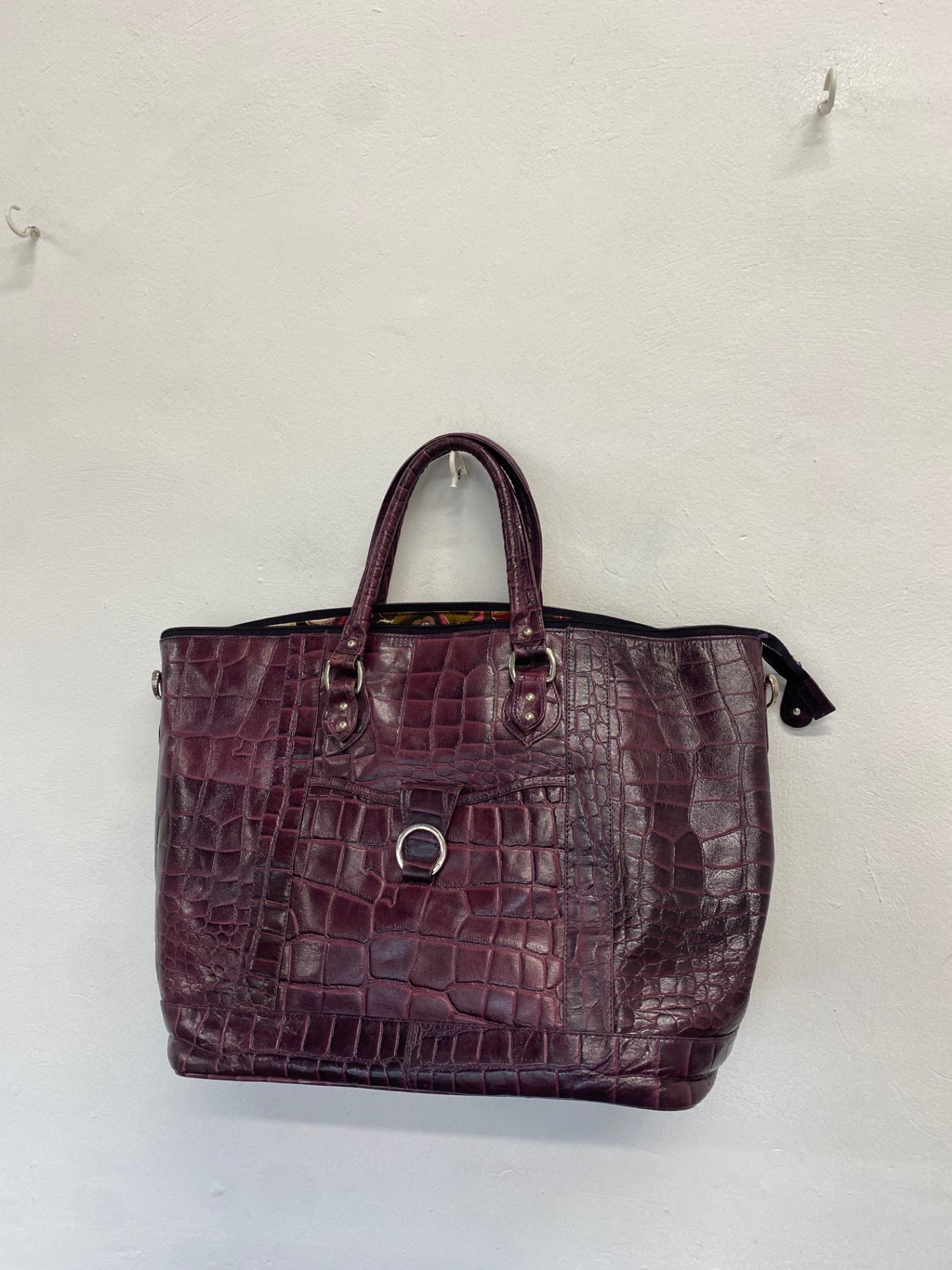 Stunning Marta ponti leather Handbag One size Burgundy snakeprint CW566