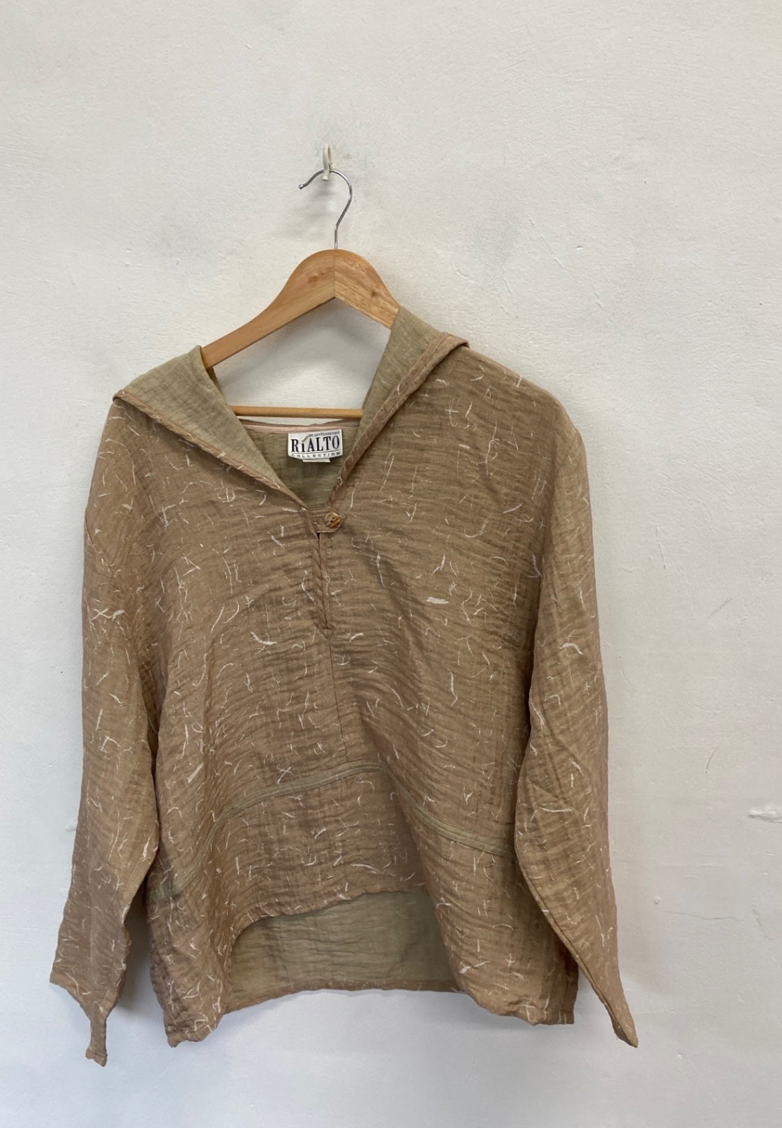 Stunning Joy perreras rialto Blouse Hooded Uk 10 Beige CW566