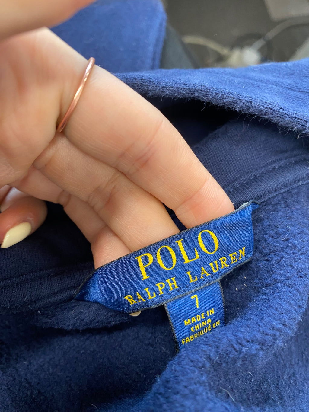 Fabulous Polo Ralph Lauren Hoodie Age 7 Navy SJ567