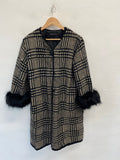 Stunning Twin-Set Simona Barbieri wool Dress jacket UK XL Beige and Black checked SJ567