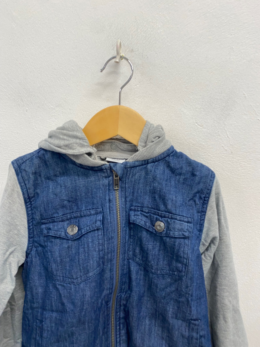 Fabulous kids Polarn O. Pyret Zip Thru Jacket Age 5-6 Grey and Blue SJ567