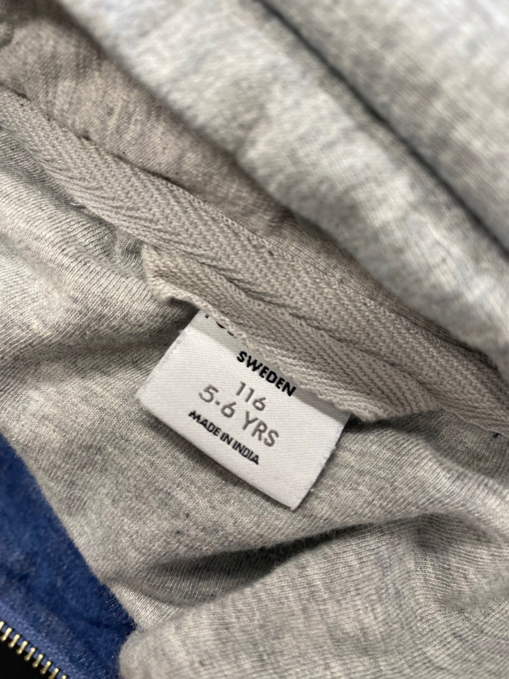 Fabulous kids Polarn O. Pyret Zip Thru Jacket Age 5-6 Grey and Blue SJ567