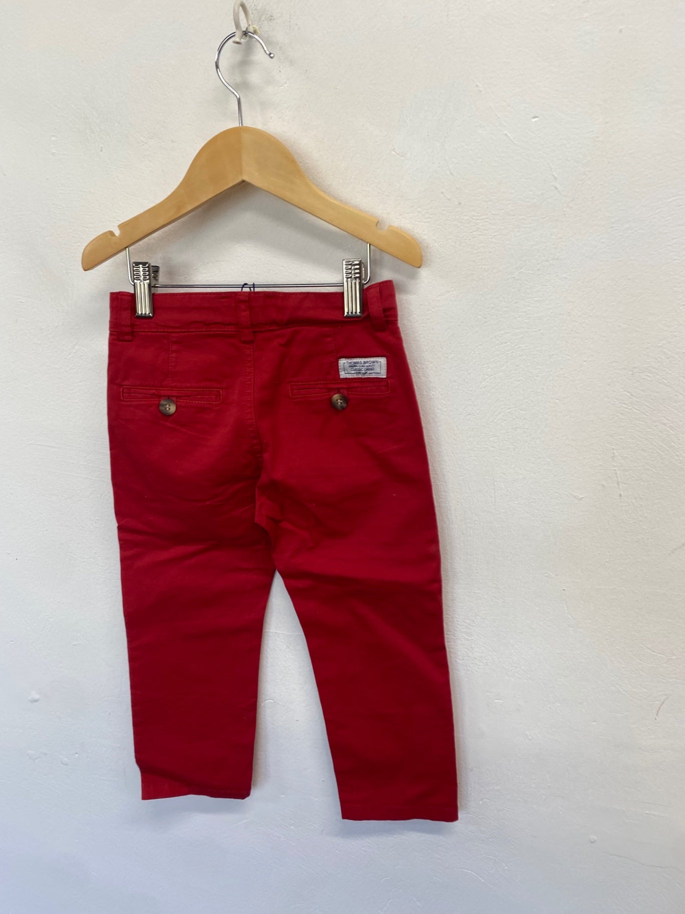 Classic boys Thomas Brown Chino Trousers Age 3 Red SJ567