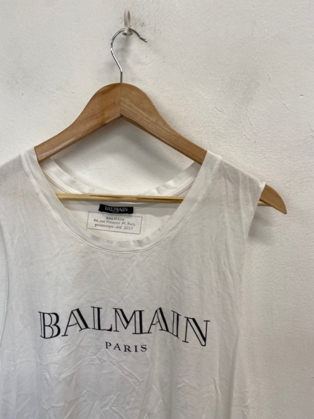 Stunning Balmain Tank Top UK 10 White printed marked SD553