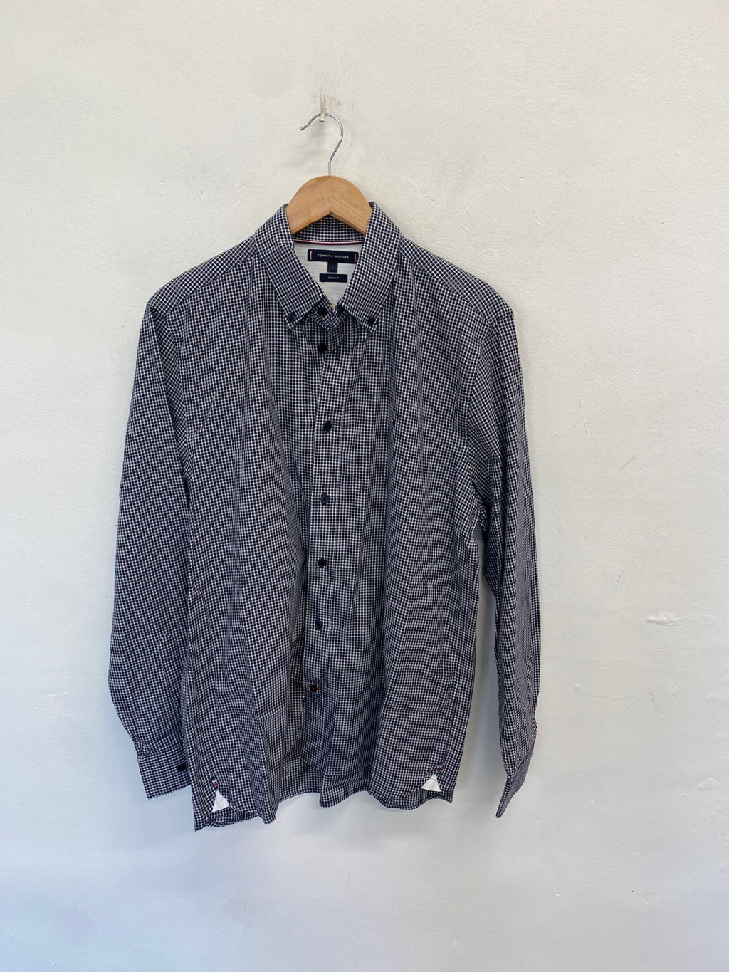 Classic men’s Tommy Hilfiger Shirt UK L Navy checked GL568