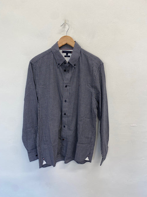 Classic men’s Tommy Hilfiger Shirt UK L Navy checked GL568
