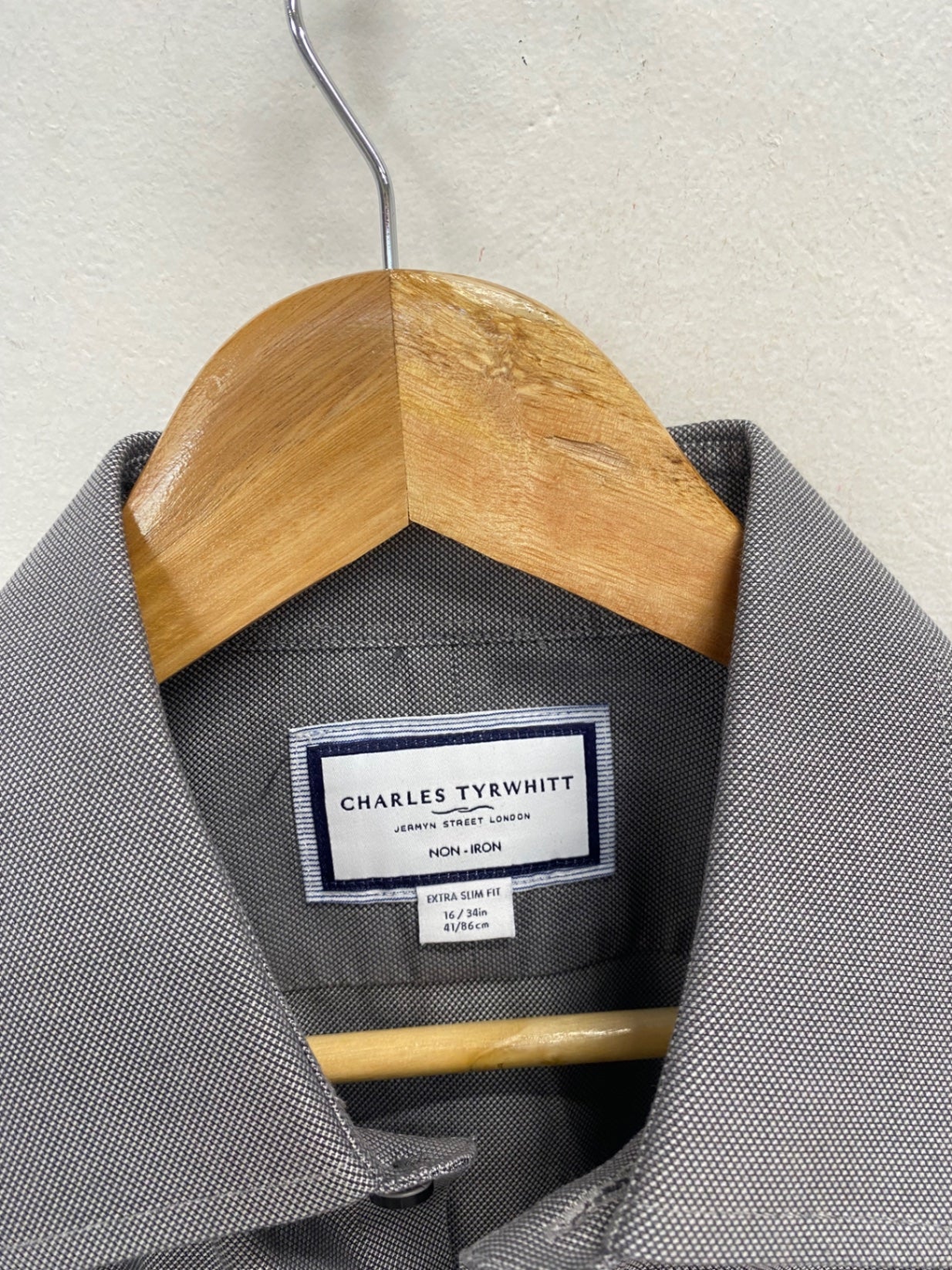 Classic Charles Tyrwhitt Shirt 16" Grey smart formal GL568