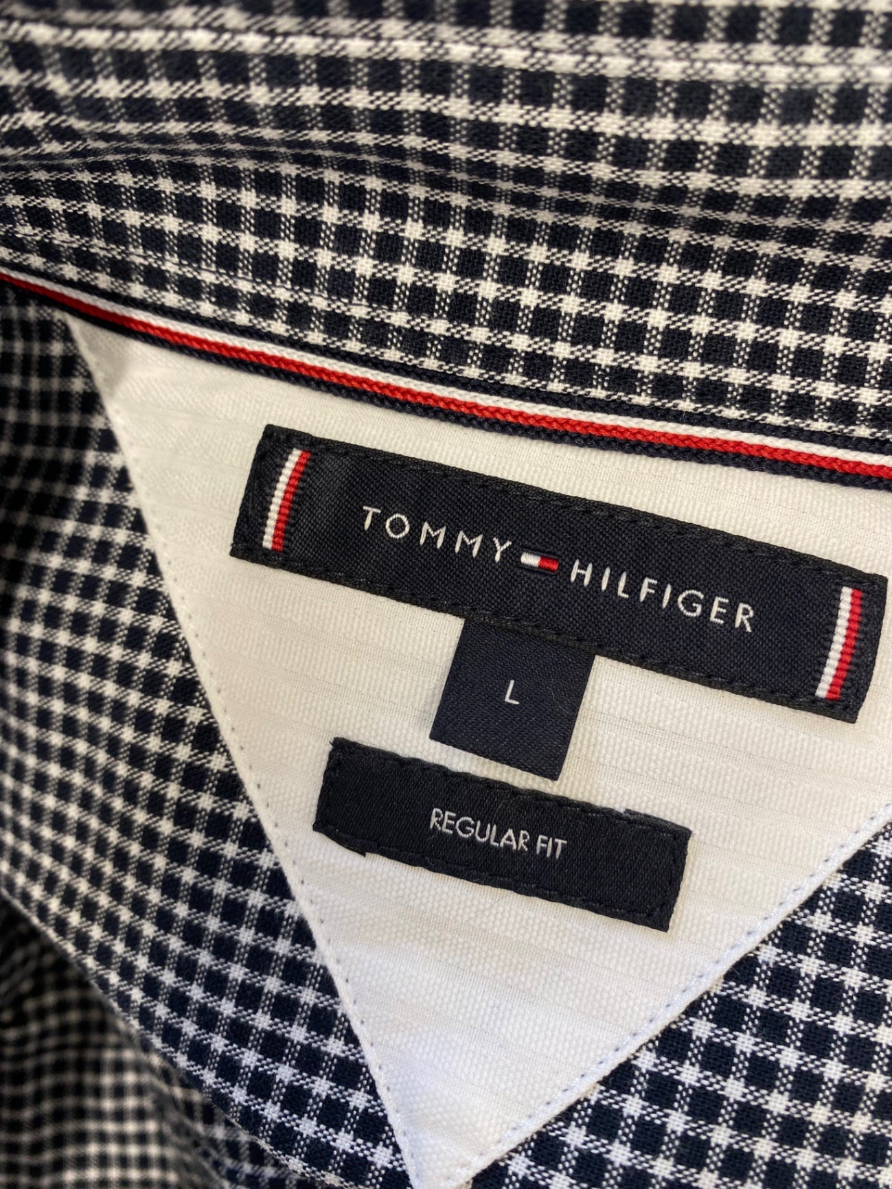 Classic men’s Tommy Hilfiger Shirt UK L Navy checked GL568