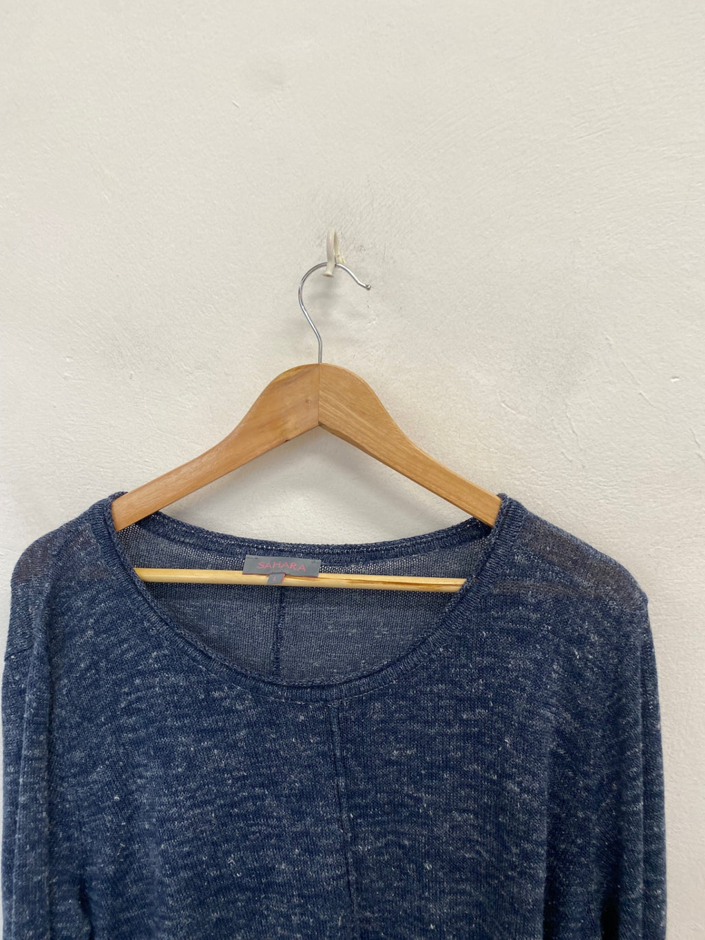 Stunning Sahara Longline jumper knit UK 12 Dark blue SO560