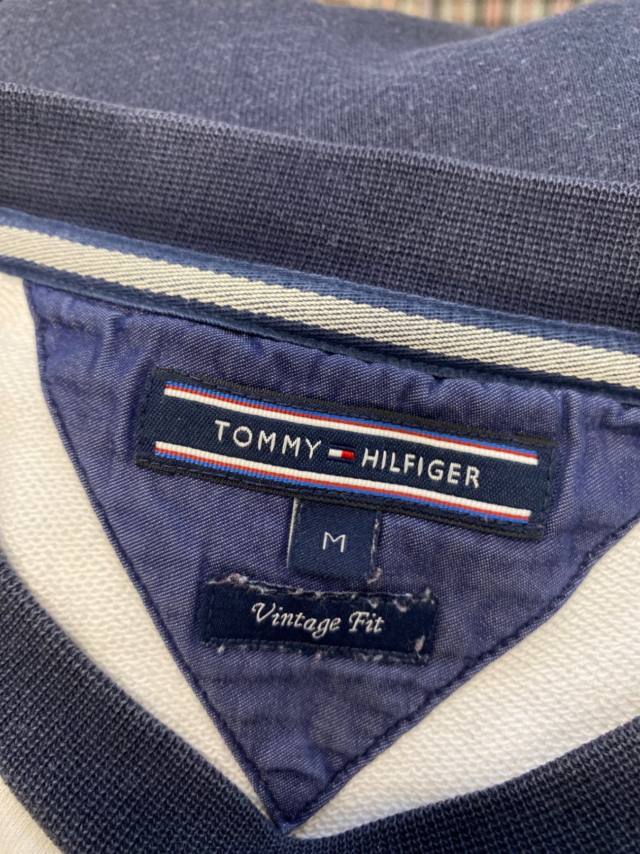 Classic Tommy Hilfiger Sweatshirt vintage fit UK M Navy red GL568