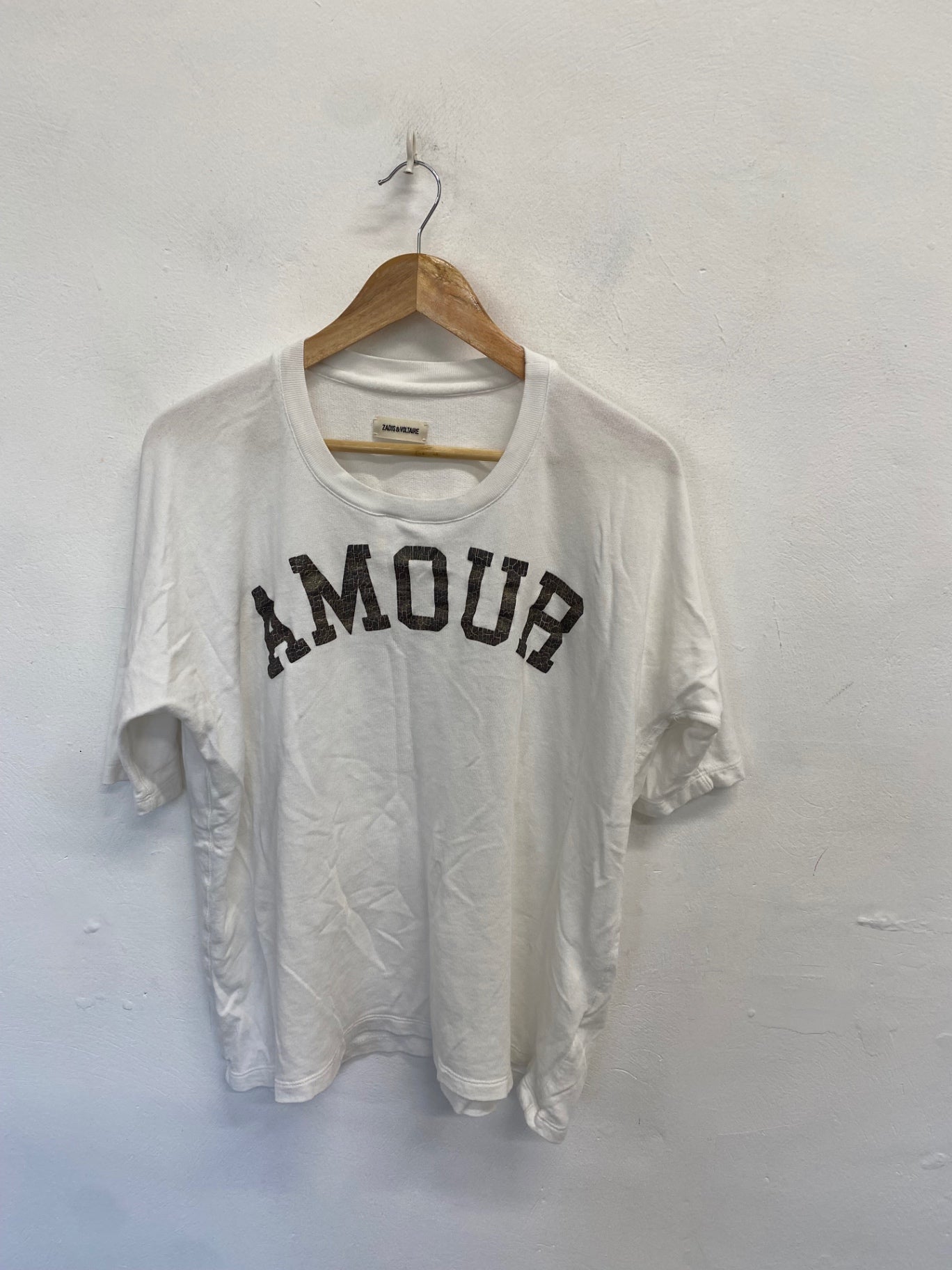 Stunning Zadig & Voltaire T-Shirt UK 8 White printed SD553