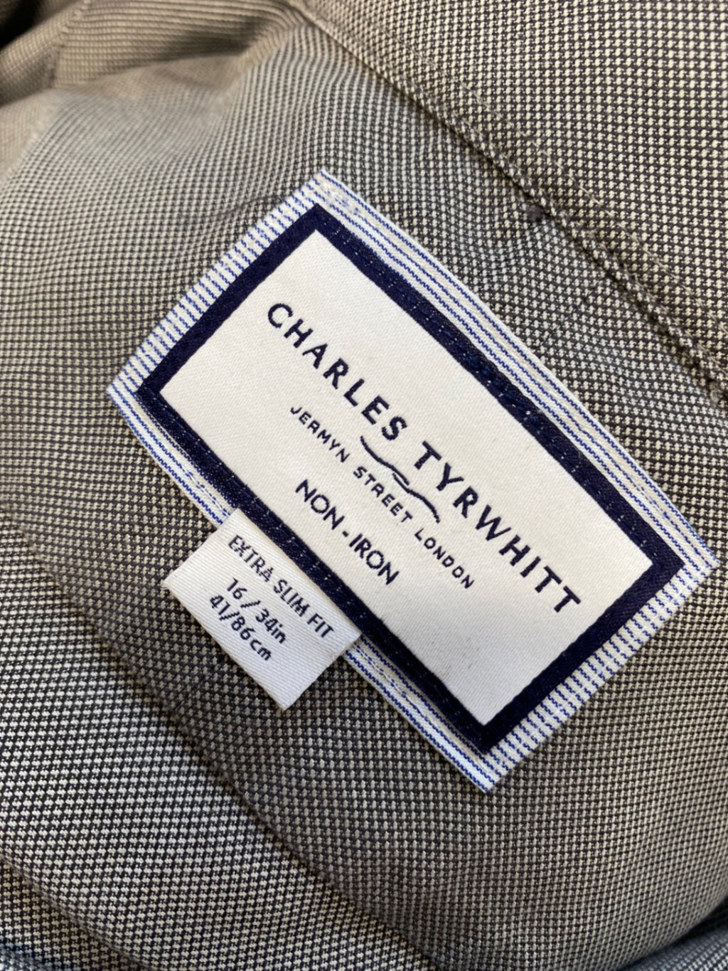Classic Charles Tyrwhitt Shirt 16" Grey smart formal GL568