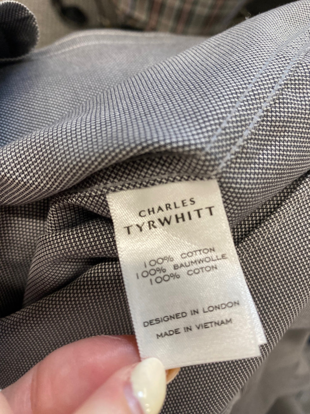 Classic Charles Tyrwhitt Shirt 16" Grey smart formal GL568