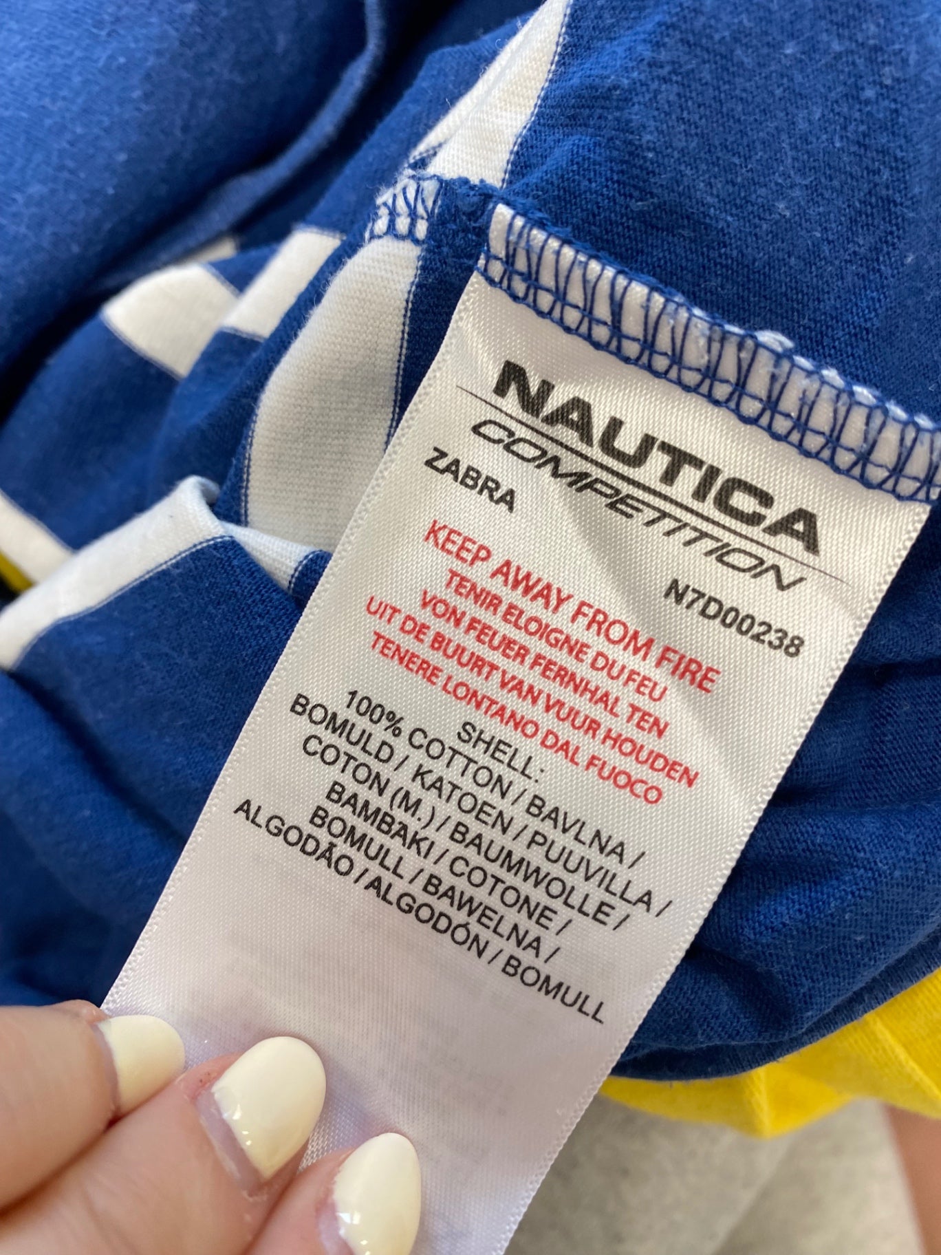 Classic Nautica T-Shirt UK L Multicolor striped GL568