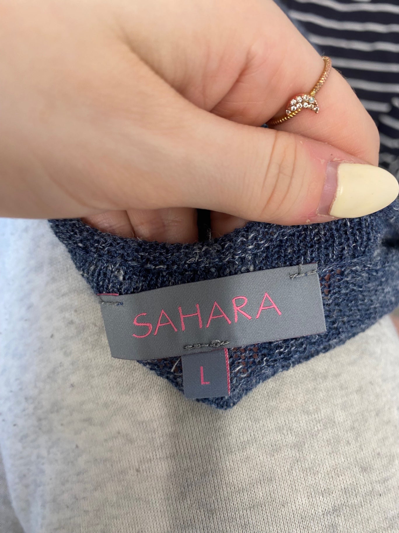 Stunning Sahara Longline jumper knit UK 12 Dark blue SO560