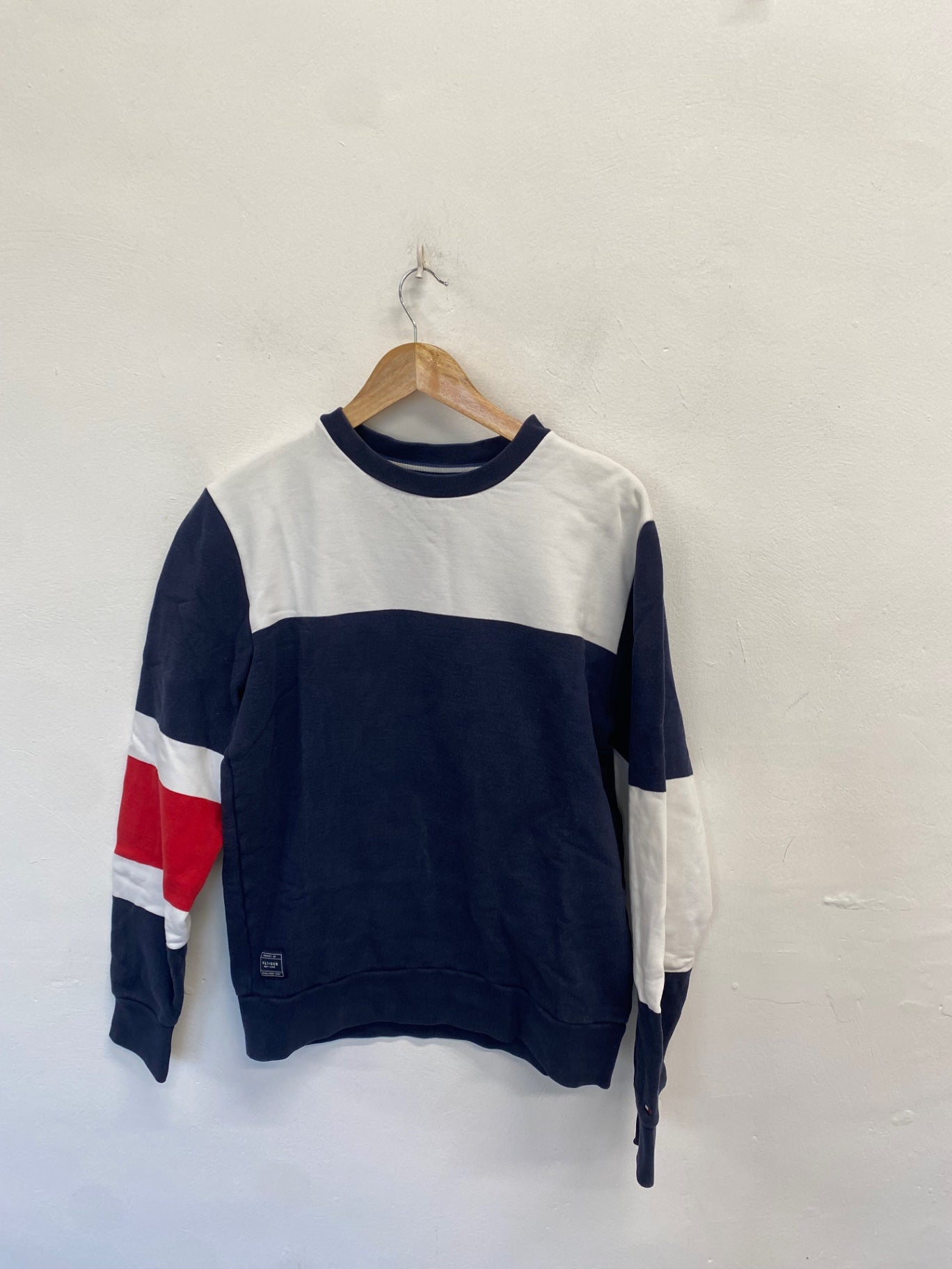 Classic Tommy Hilfiger Sweatshirt vintage fit UK M Navy red GL568