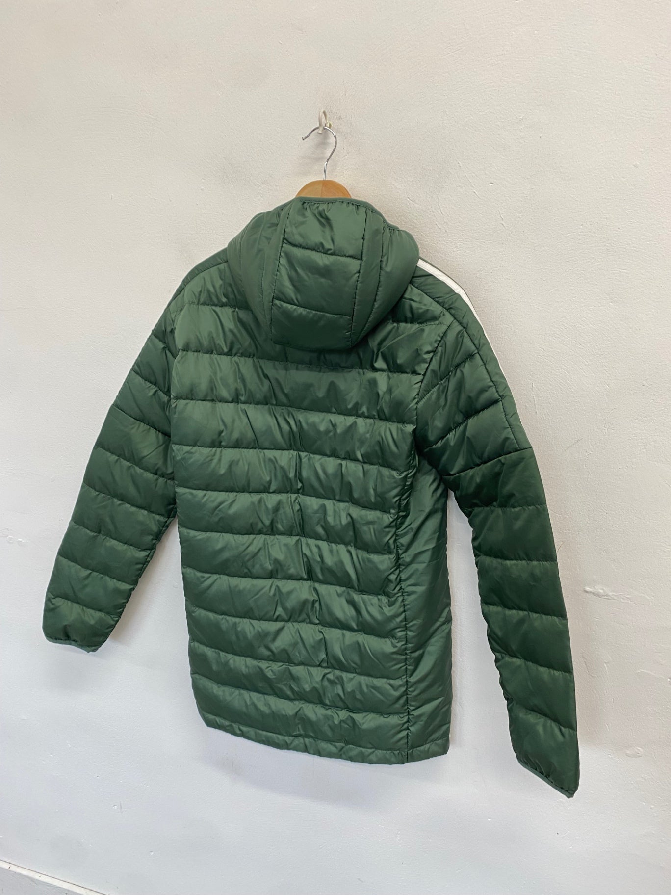Classic Adidas Longline jacket UK S Green puffer duck down NC570