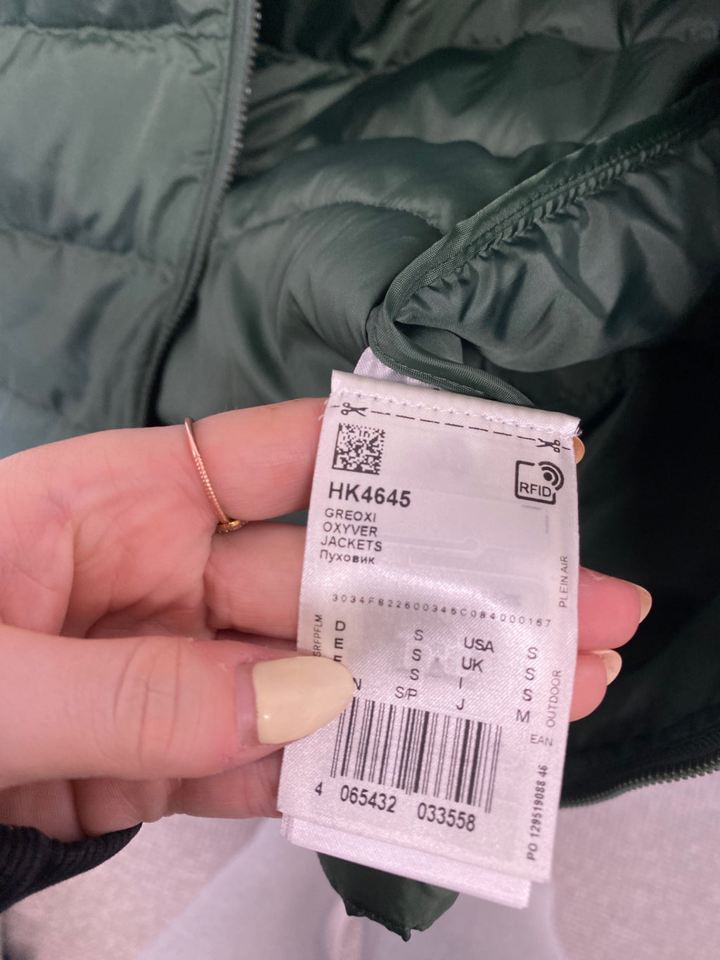 Classic Adidas Longline jacket UK S Green puffer duck down NC570