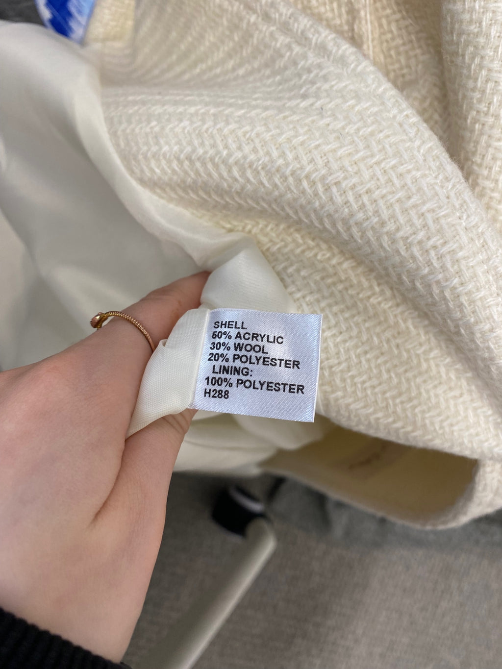 Stunning Style by EWM Peacoat UK 18 Cream wool blend NC570