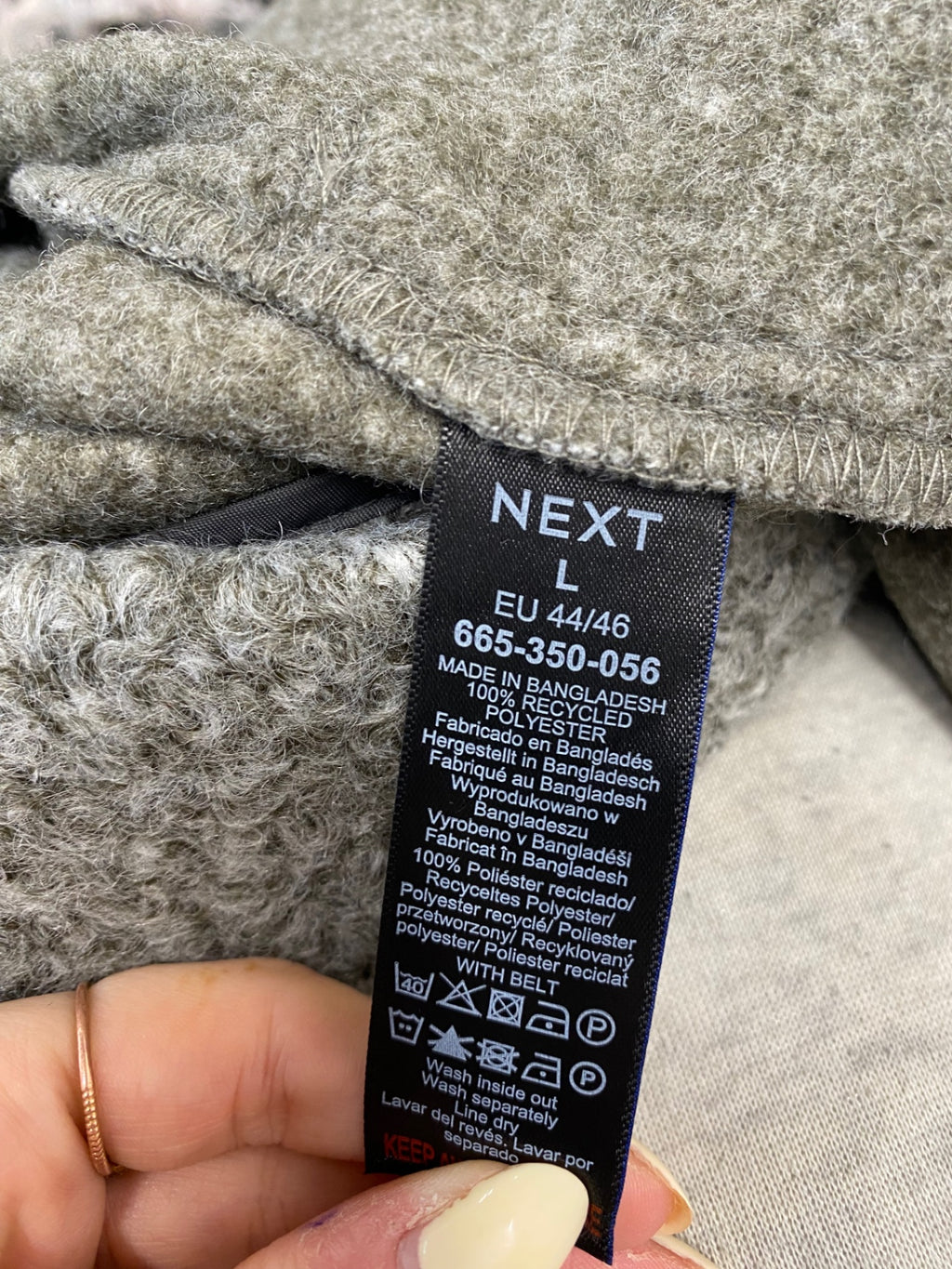Stunning Next Peacoat UK 12-14 Grey cosy new NC570