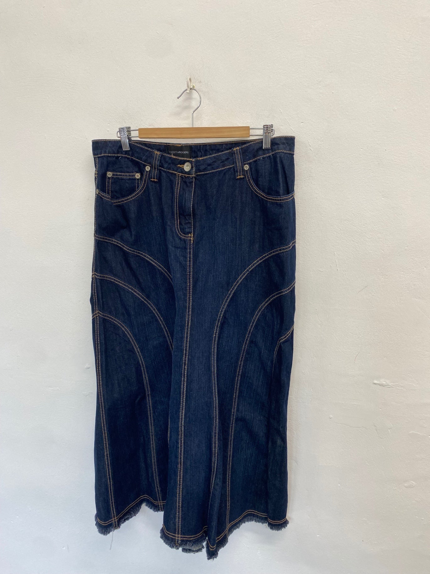 Stunning Rogers+Rogers Skirt Y2K UK 18 Navy Midi NC570