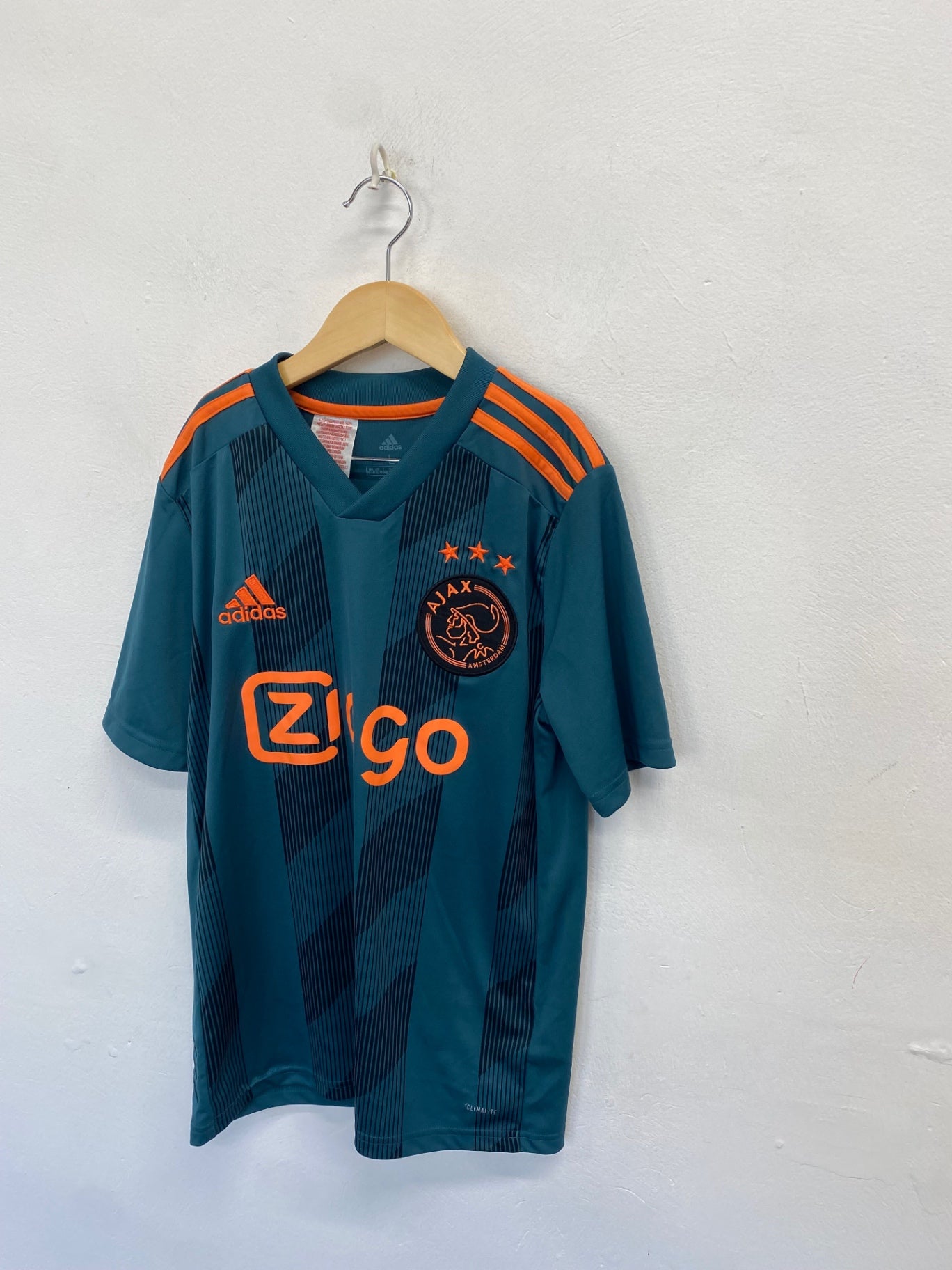 Classic Adidas ajax 19/20 away Football kit Age 13-15 Blue orange NC570