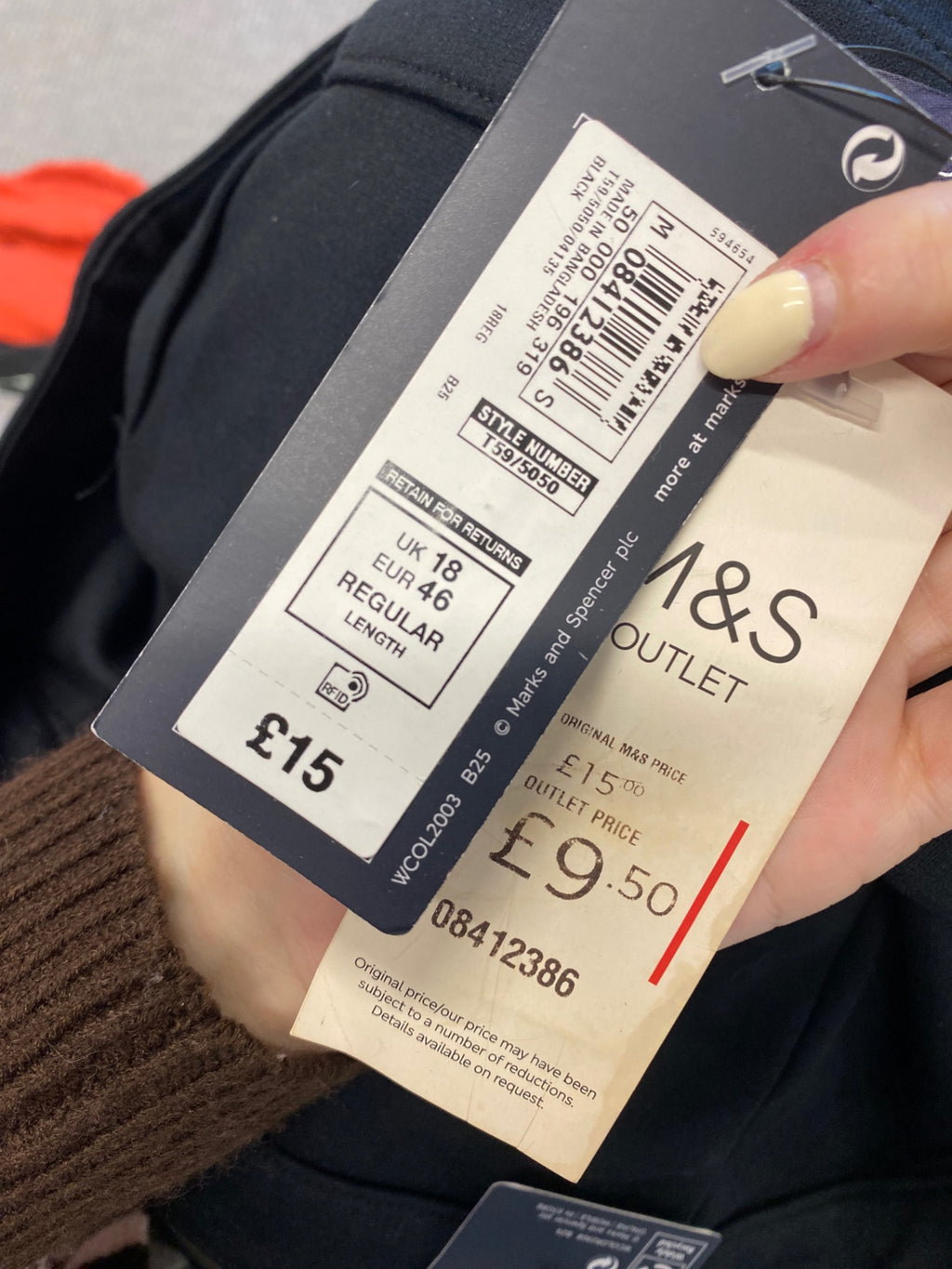 Stunning M&S Trousers UK 18 Black tailored new NC570