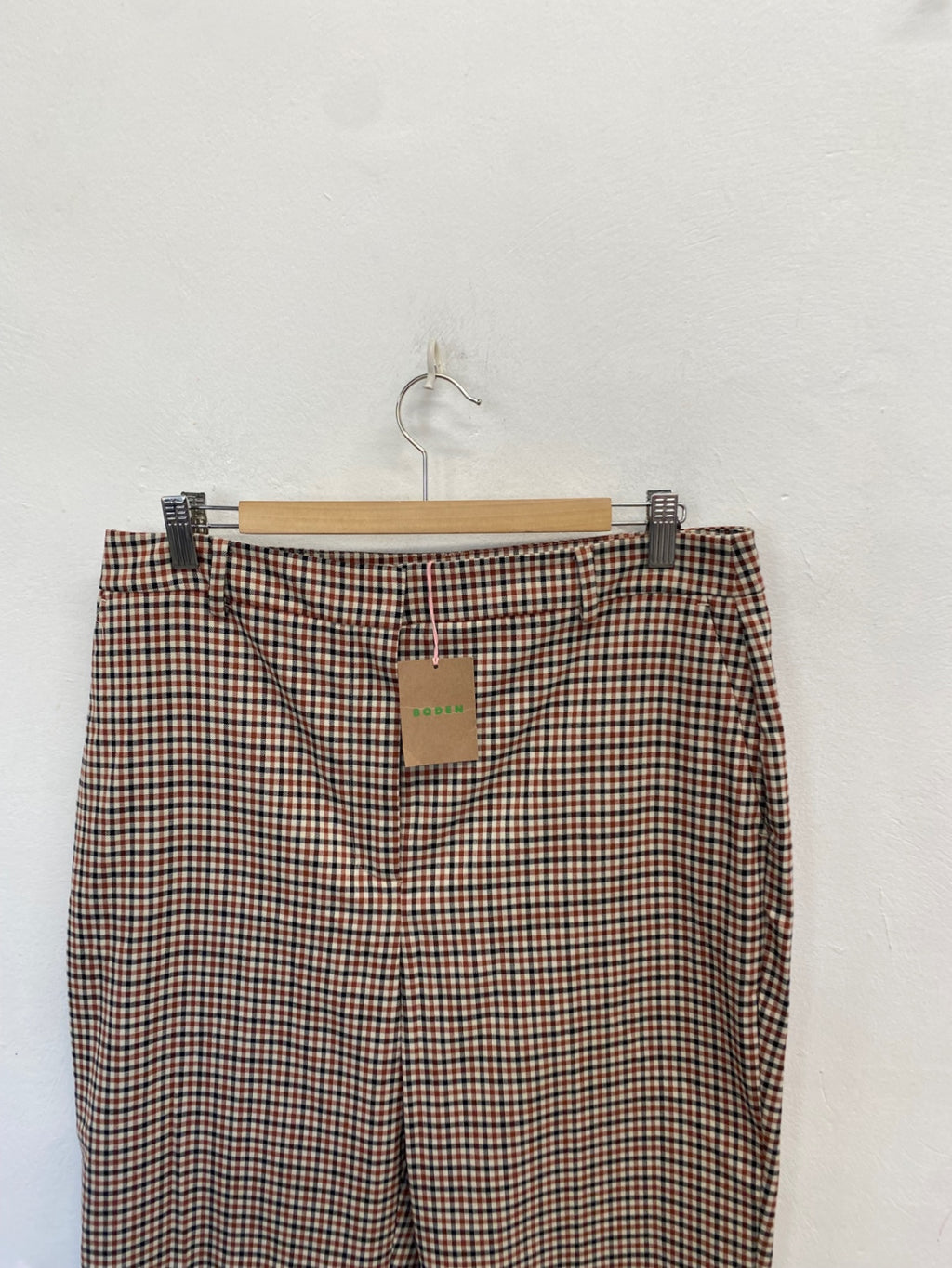 Stunning Boden Cropped trousers UK 16 Brow checked CM571