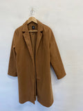 Stunning Zara Peacoat UK 16 Brown longline CM571