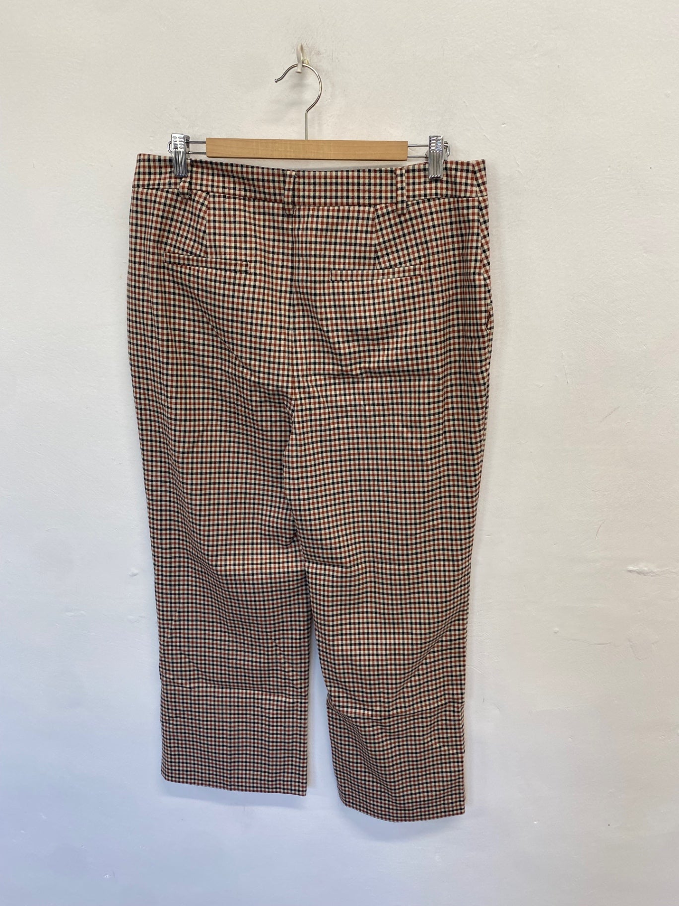 Stunning Boden Cropped trousers UK 16 Brow checked CM571