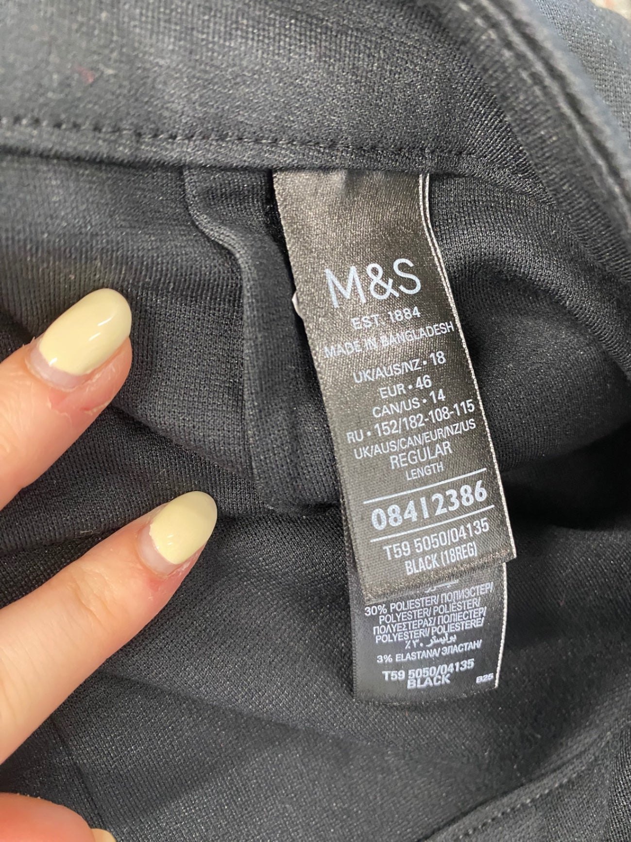 Stunning M&S Trousers UK 18 Black tailored new NC570