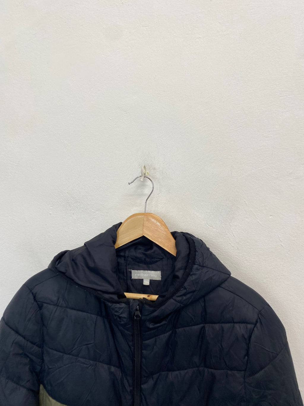 Classic Red Herring Puffer Jacket UK M Black khaki CM571