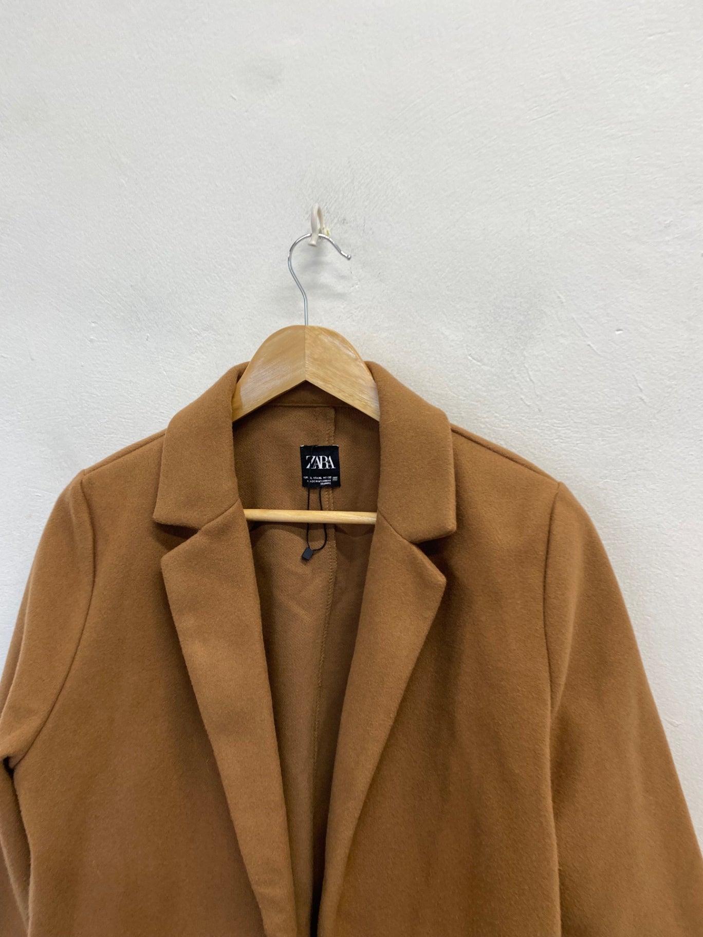 Stunning Zara Peacoat UK 16 Brown longline CM571