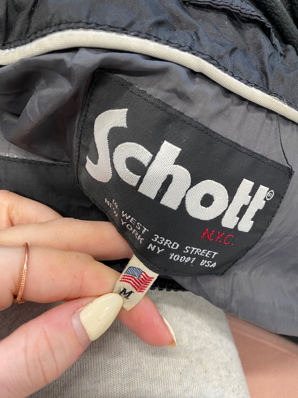 Classic Schott NYC Puffer Jacket UK M Black CM571