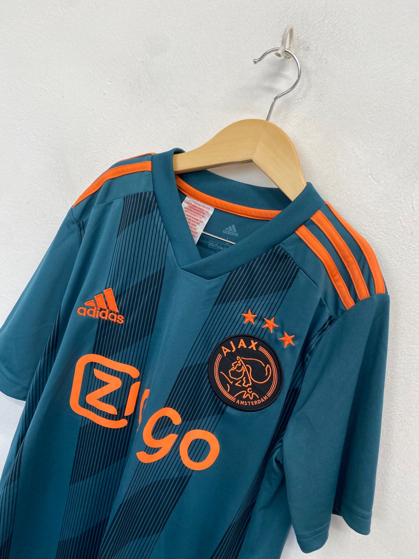 Classic Adidas ajax 19/20 away Football kit Age 13-15 Blue orange NC570